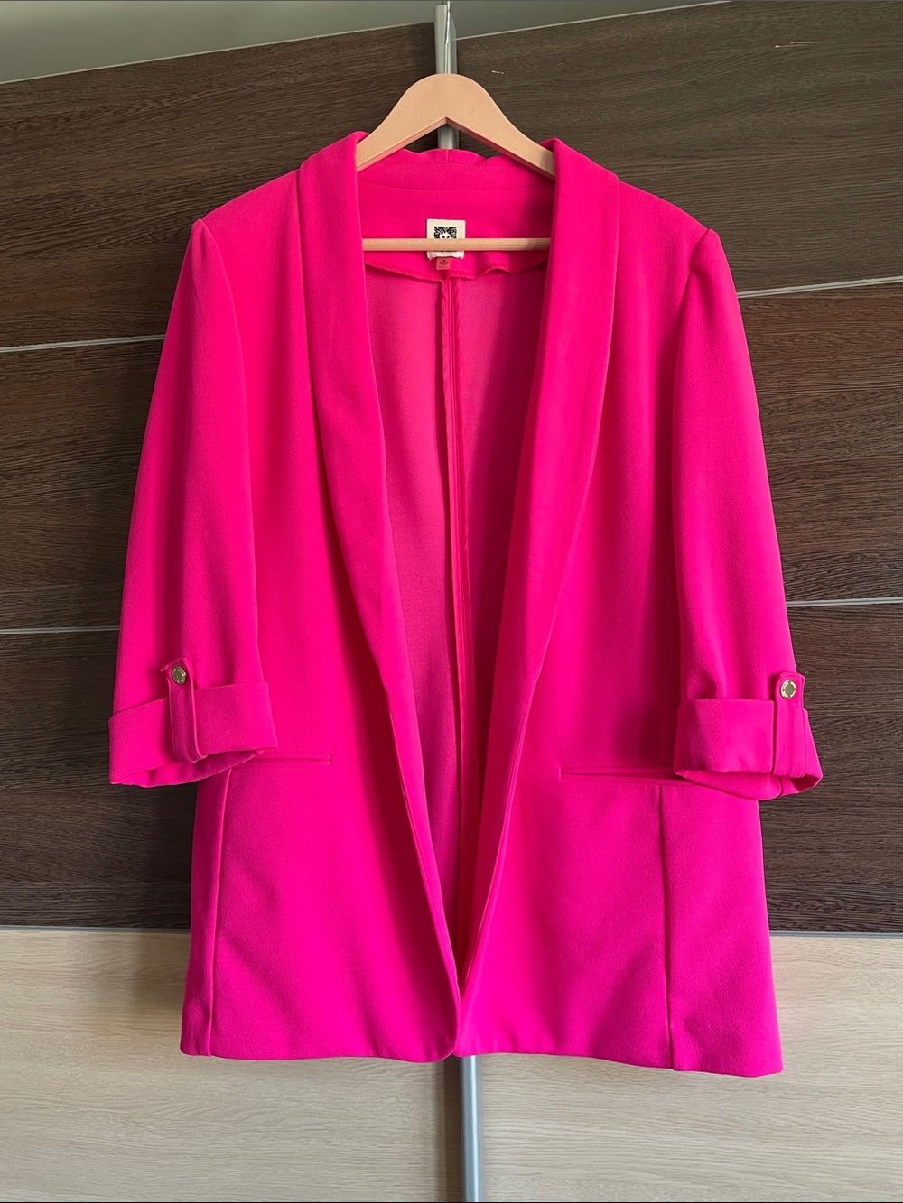 Anne Klein Bright Fuchsia Open-Front Blazer